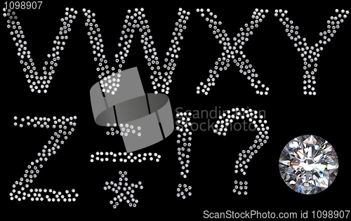 Image of Diamond V-Z letters and punctuation marks