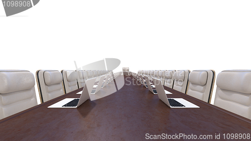 Image of Corporate Meeting - Chairs, laptops and desk