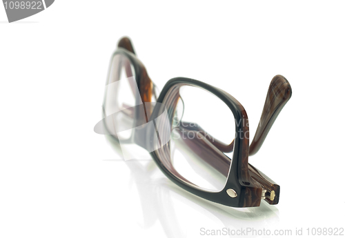 Image of Modern plastic eyeglasses over white