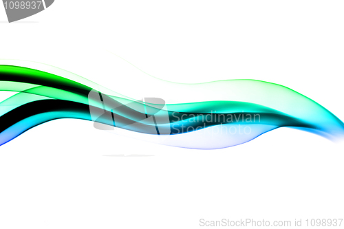 Image of Blue and green Abstract fume waves 