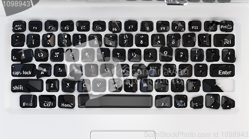 Image of Damaged Laptop keyboard - cybercrime