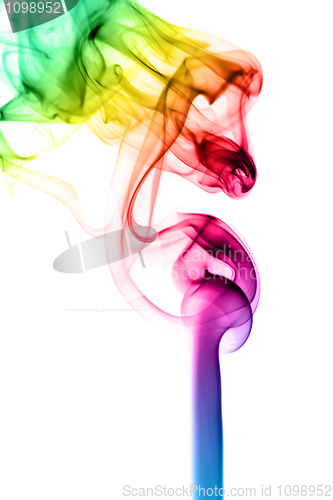 Image of Colorful fume pattern on white