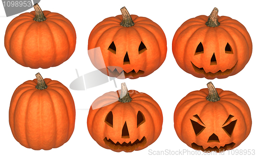 Image of Scary and funny Halloween pumpkins