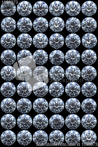 Image of Top views of diamonds on black