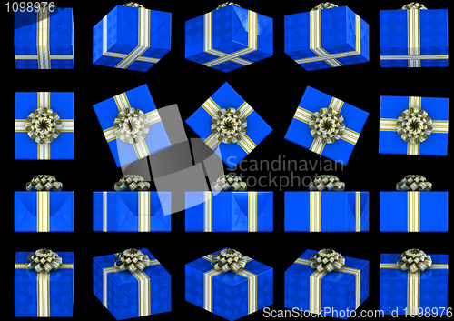 Image of Various views of blue gift box