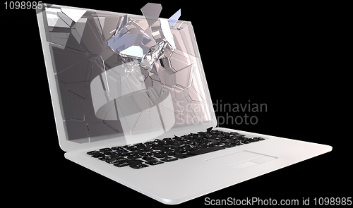 Image of Cybercrime - laptop PC crash