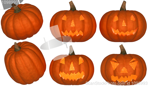 Image of Halloween pumpkins collection + light