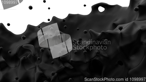 Image of Black liquid isolated over white