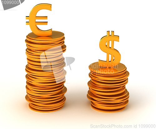 Image of Currency dominancy - US dollar and Euro 