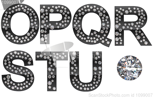 Image of Diamond O-U letters with large gem