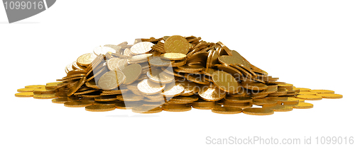 Image of Heap of golden coins isolated