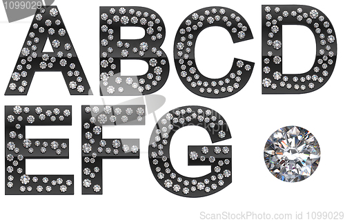 Image of Diamond A-G letters with large gem