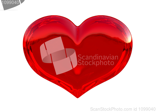 Image of Semitransparent red heart shape isolated