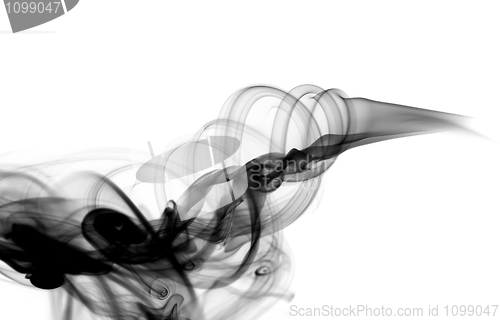 Image of Abstract black smoke shape on white