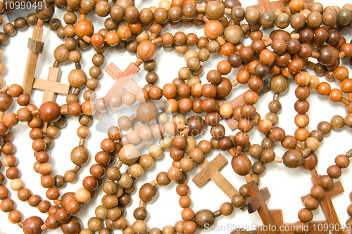 Image of Large group of Wooden rosary beads