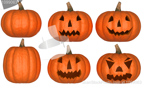 Image of Halloween pumpkins collection isolated