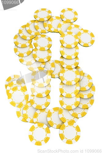 Image of Dollar shaped Casino or roulette chips