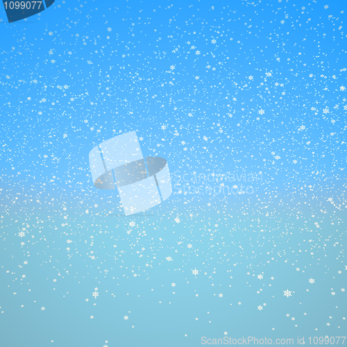 Image of Snowflakes and blue sky