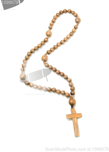 Image of Top view of Wooden rosary beads