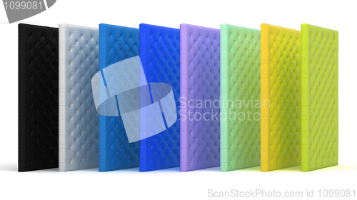 Image of Colorful luxury mattresses over white