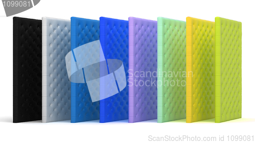 Image of Colorful luxury mattresses over white