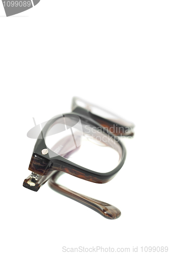 Image of Modern eyeglasses on white 