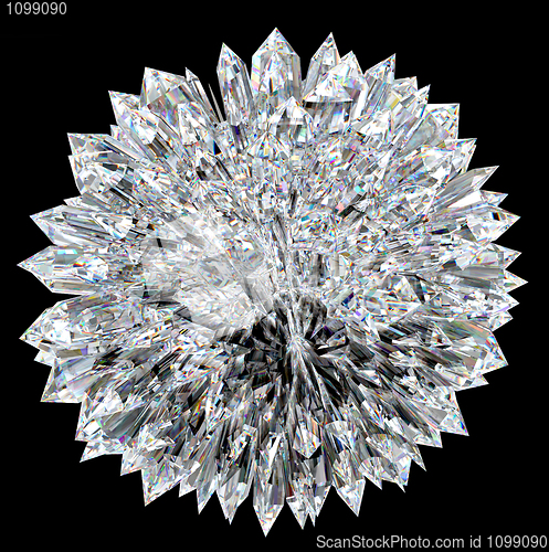 Image of Diamond ball with acute stalagmites 