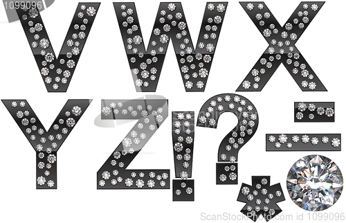 Image of Diamond V-Z letters with punctuation marks