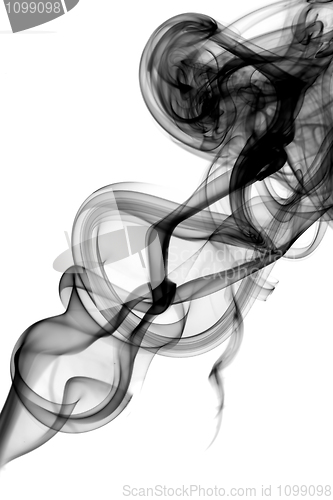 Image of Abstract smoke swirls on white