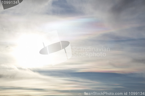 Image of colorful sky and sunshing