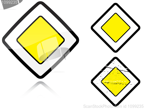 Image of Set of variants a Main road - road sign