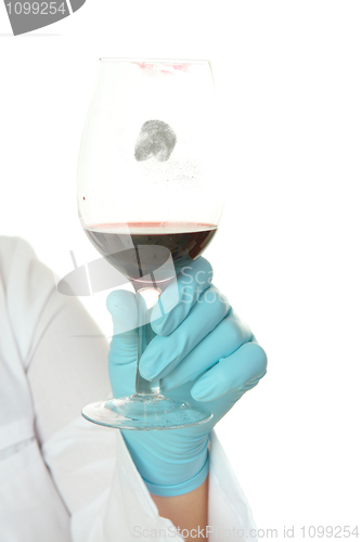 Image of Fingerprint on wine glass
