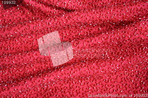Image of Red Beaded Fabric
