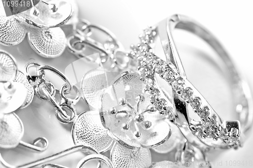 Image of White gold jewelry