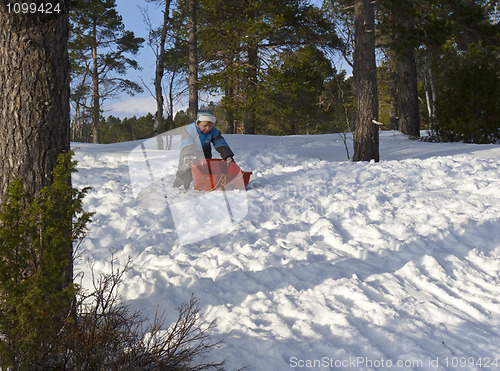Image of Child with sled