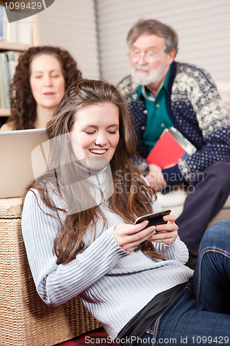 Image of Family with wireless technology