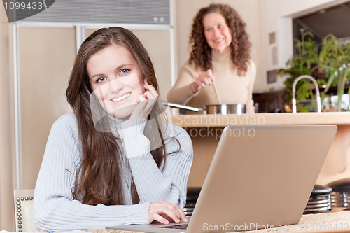 Image of Teenage girl with her mother