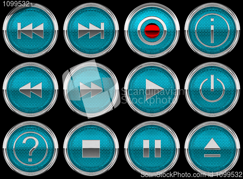 Image of blue Control panel icons or buttons