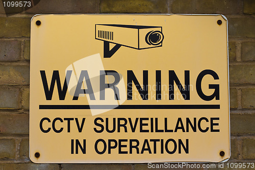 Image of warning sign CCTV surveillance