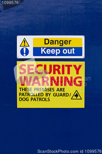 Image of keep out security warning sign