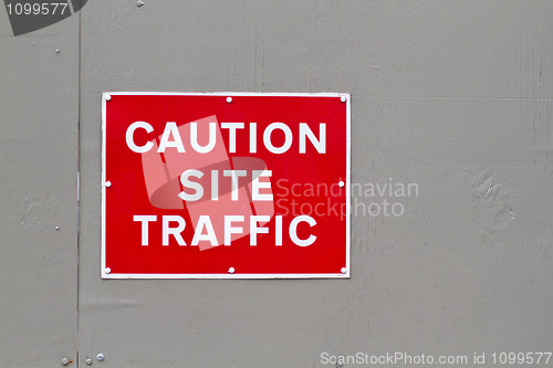 Image of caution site traffic warning sign