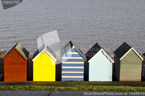 Image of colorful beach huts