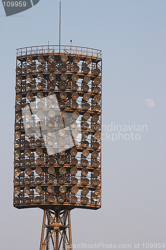 Image of Stadium light and moon