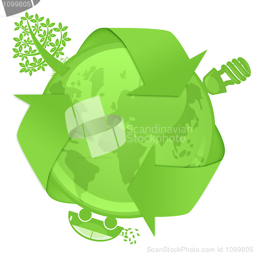Image of Eco Globe with Tree Energy Bulb Hybrid Car