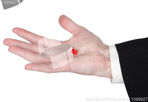 Image of Tablet sedative drugs on palm