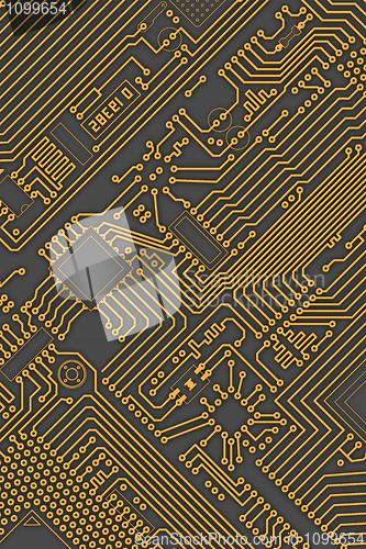 Image of Circuit board industrial yellow - gray background