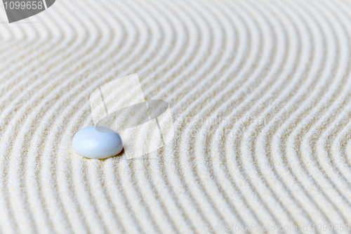 Image of Abstract composition, glass drop on sand - Zen Garden