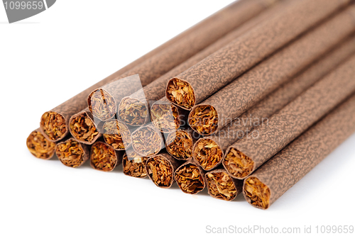 Image of Brown ladies cigarette on white background