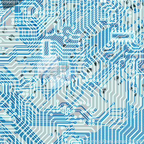Image of Circuit board light blue hi-tech texture