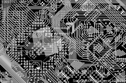 Image of Electronic monochrome black and white background